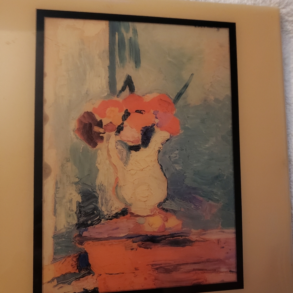 VINTAGE MUSEUM REPRODUCTION 1903 MASTERPIECE BY HENRI MATISSE "FLOWERS".  STURDY - Picture 2 of 9